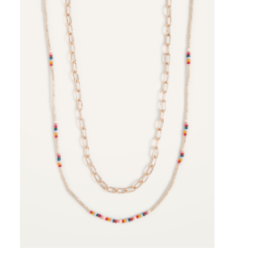 Free With Purchasegold Toned Necklaces Set Of 2 Beaded Design 5$